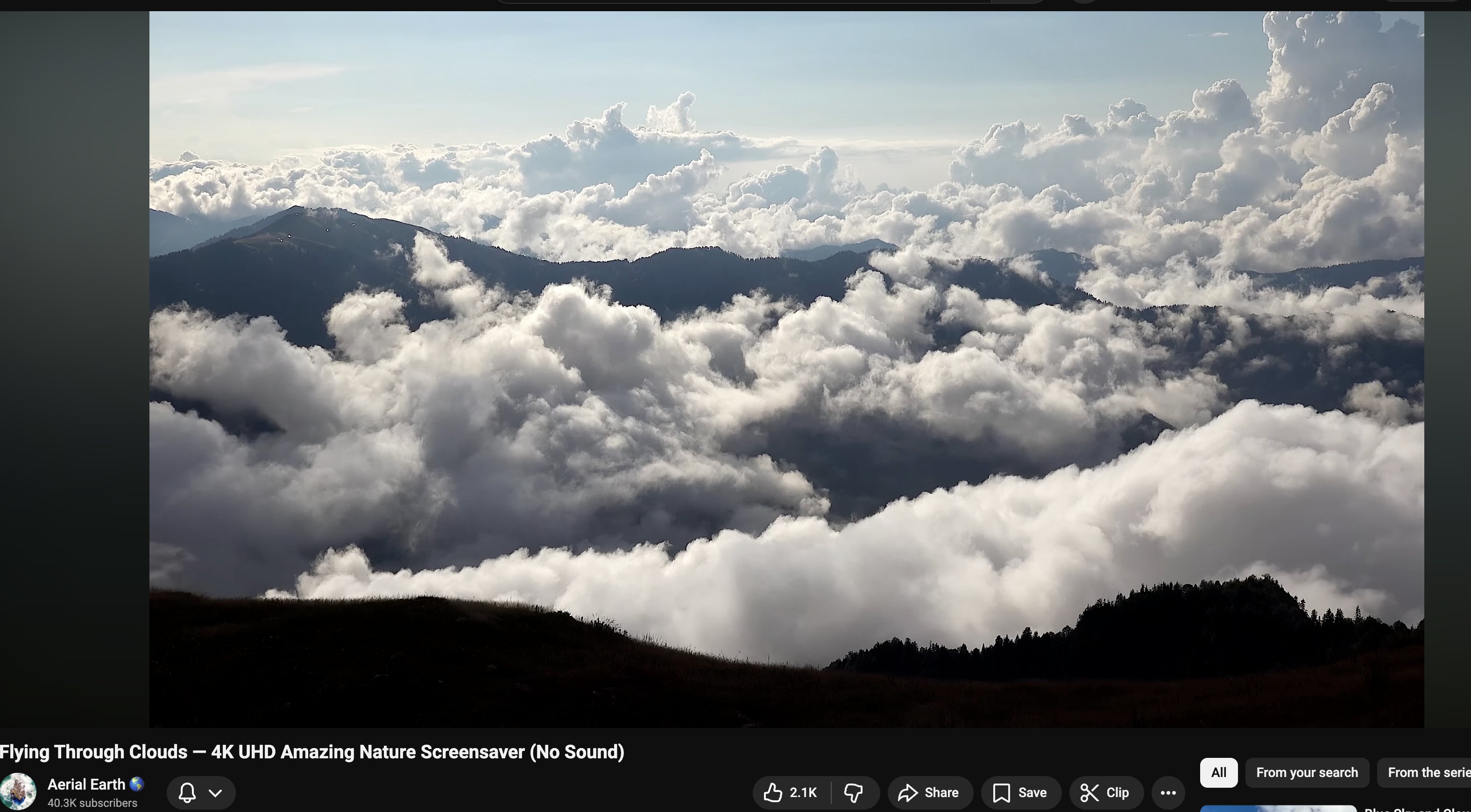 Synthetic Set 2: YouTube screenshot - mountain clouds